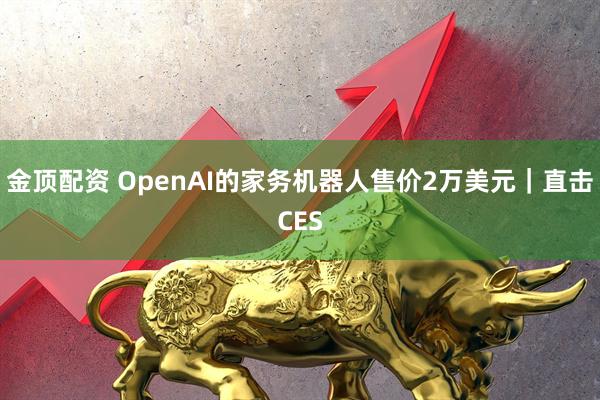 金顶配资 OpenAI的家务机器人售价2万美元｜直击CES